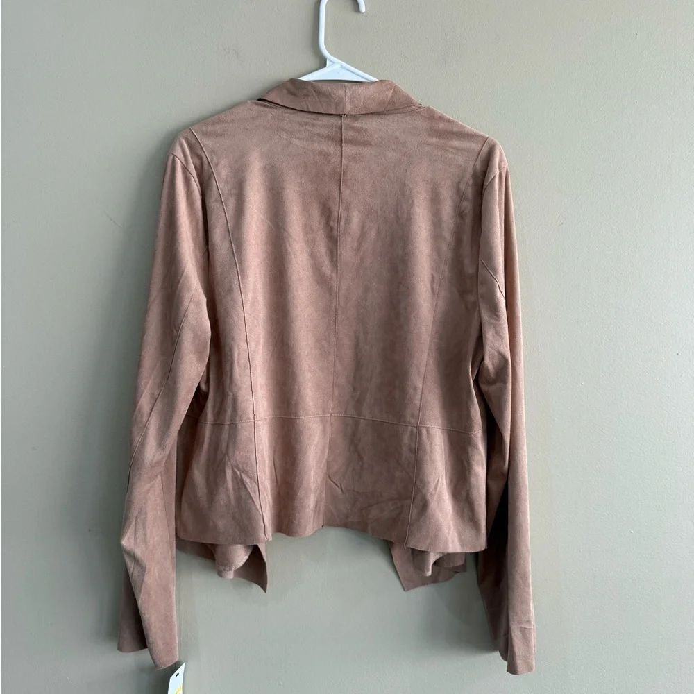 NWT Sofia by Sofia Vergara Tan Faux Suede Blazer - Picture 3 of 8